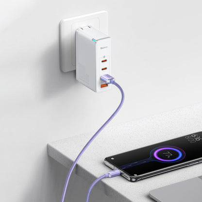 USB-A til USB-C Baseus Crystal Shine Series data- og ladekabel, 100W, 2m, Lilla CAJY000505