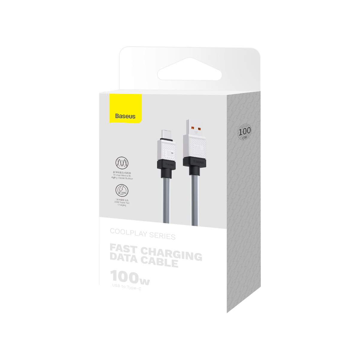 USB-A - USB-C Baseus CoolPlay data- og ladekabel, 100W, 1m, Svart CAKW000601