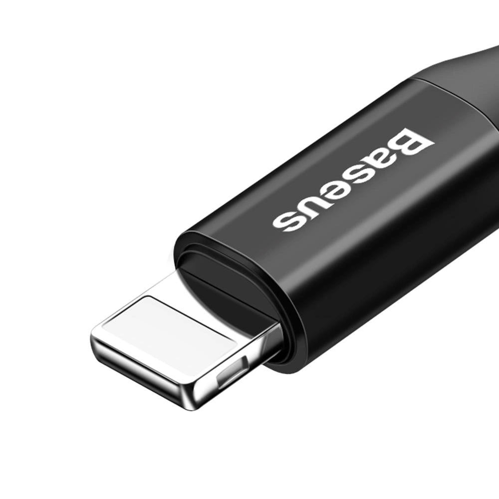 Data- og ladekabel USB-A - Lightning Baseus Fish Eye Spring, 18 W, 1 m, svart CALSR-01 CALSR-01