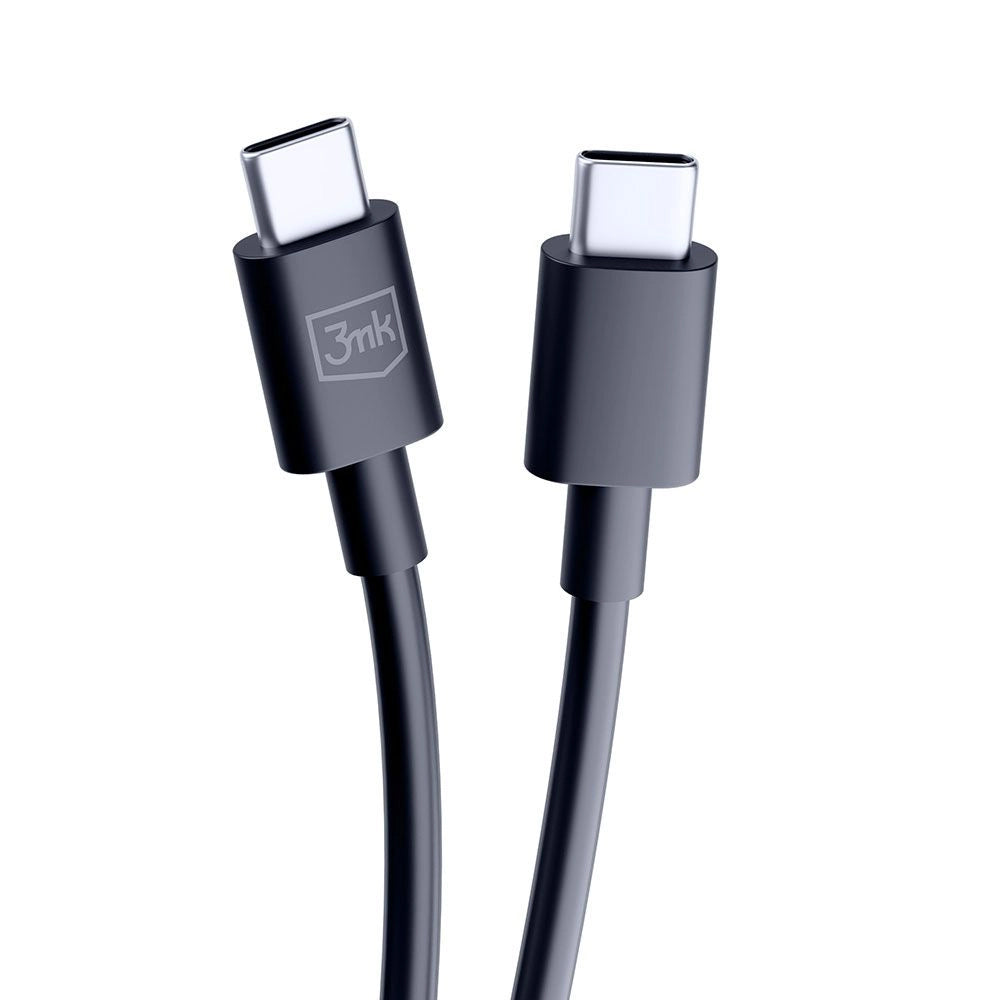 USB-C data- og ladekabel - USB-C 3MK Hyper, 100W, 1.2m, Svart