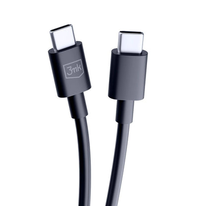USB-C data- og ladekabel - USB-C 3MK Hyper, 100W, 1.2m, Svart
