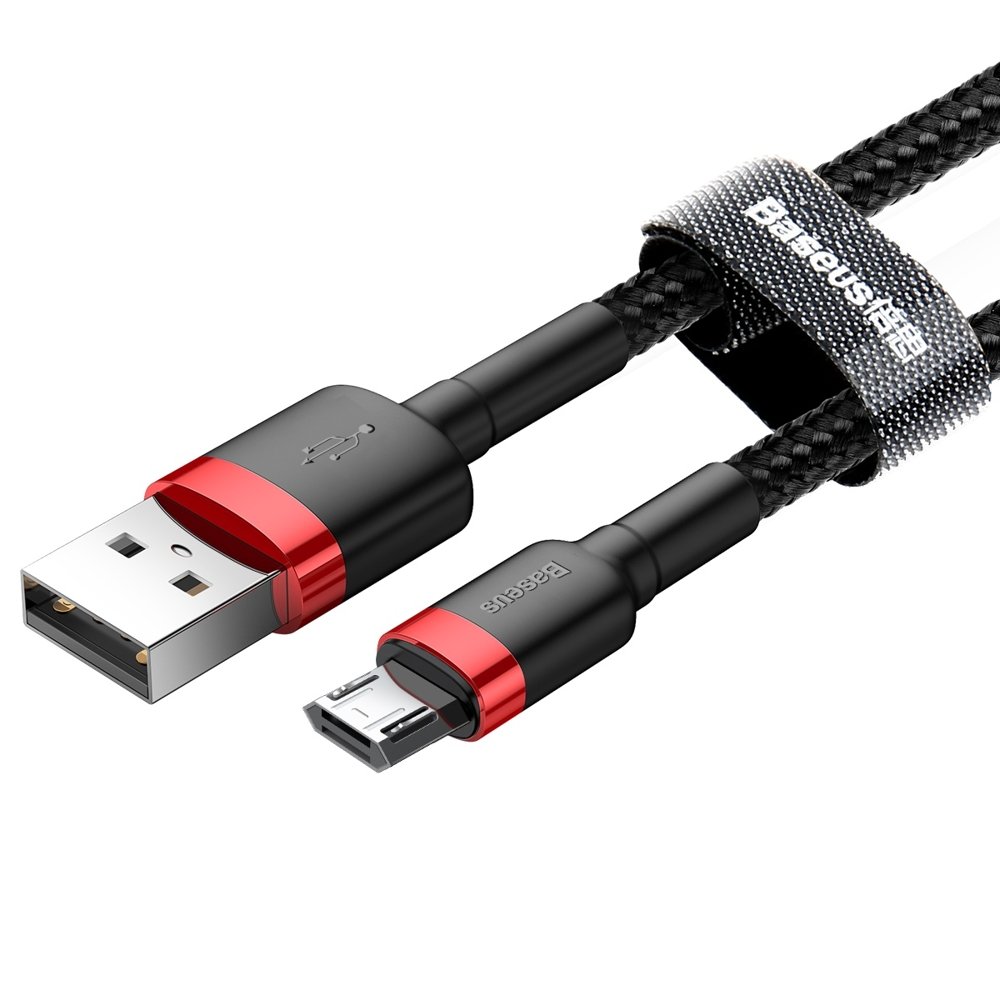 USB-A til microUSB-lade- og datakabel Baseus Cafule, 18W, 2m, Rød