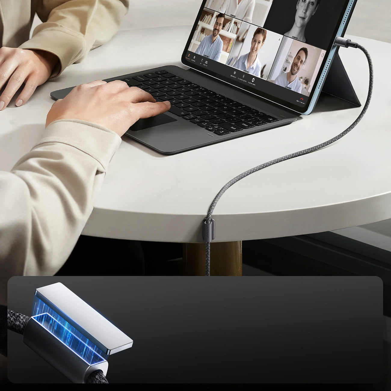 USB-A - USB-C data- og ladekabel Joyroom S-A50, 60W, 1.2m, Grå