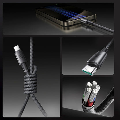USB-C data- og ladekabel - USB-C Joyroom S-A50, 60W, 1.2m, Grå