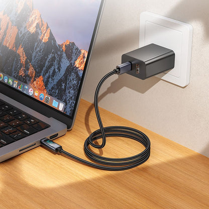 USB-C til USB-C data- og ladekabel HOCO Display X112, 60W, 1m, Svart