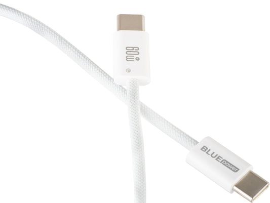 USB-C data- og ladekabel - USB-C Blue Power NB-Q273, 60W, 1m, Hvit