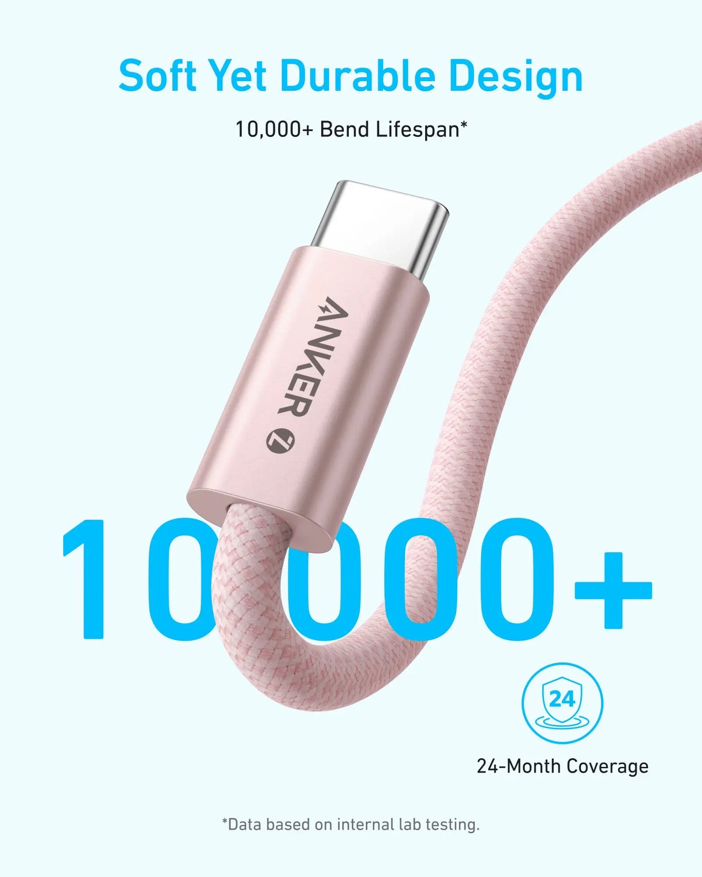 USB-C til USB-C Anker Zolo data- og ladekabel, 240W, 1m, Svart A8060H11