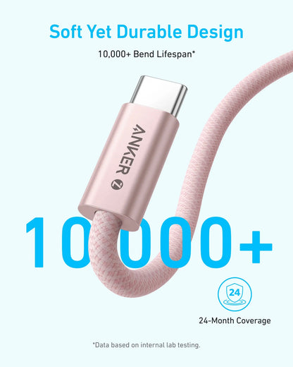 USB-C til USB-C Anker Zolo data- og ladekabel, 240W, 1m, Svart A8060H11