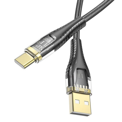 USB-A til USB-C data- og ladekabel HOCO U121, 18W, 1.2m, Svart