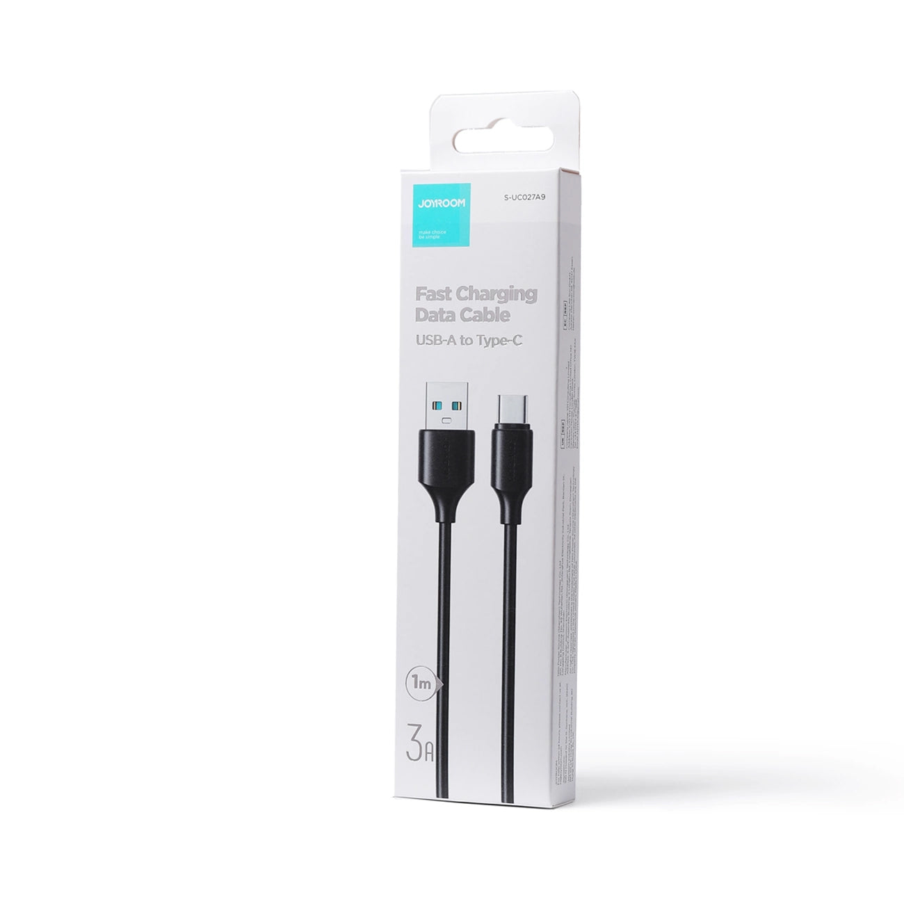 Data- og ladekabel USB-A - USB-C Joyroom S-UC027A9, 20W, 1m, Svart