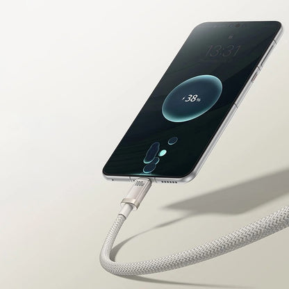 USB-A - USB-C Baseus Titanium data- og ladekabel, 100W, 2m, Sølv P10378102G21-02