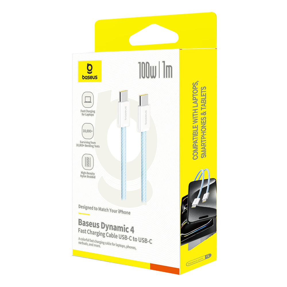 USB-C til USB-C Data- og Ladekabel Baseus Dynamic 4 Series, 100W, 1m, Blå P10381400311-00