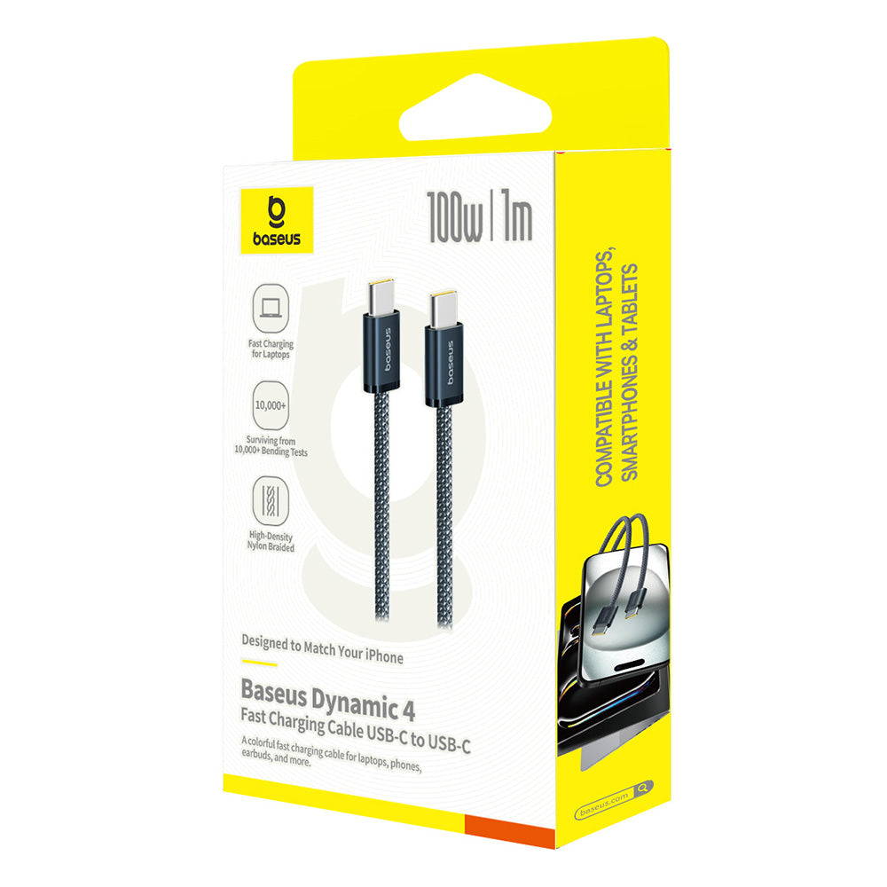 USB-C til USB-C Data- og Ladekabel Baseus Dynamic 4 Series, 100W, 1m, Marineblå P10381400121-00