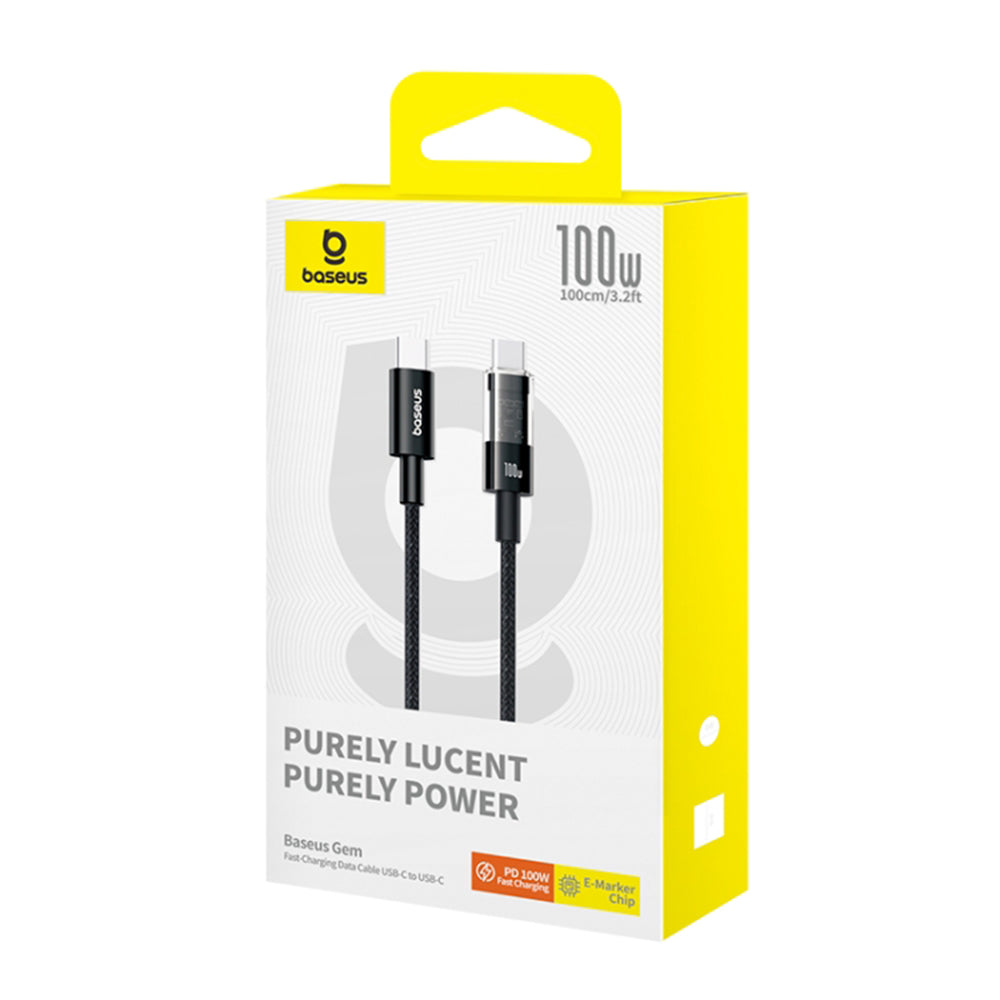 USB-C - USB-C Baseus Gem data- og ladekabel, 100W, 1m, Svart P10373000111-00