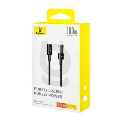 USB-C - USB-C Baseus Gem data- og ladekabel, 100W, 1m, Svart P10373000111-00