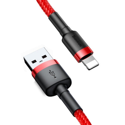 USB-A - Lightning Baseus Cafule data- og ladekabel, 18W, 0.5m, Rød CALKLF-A09