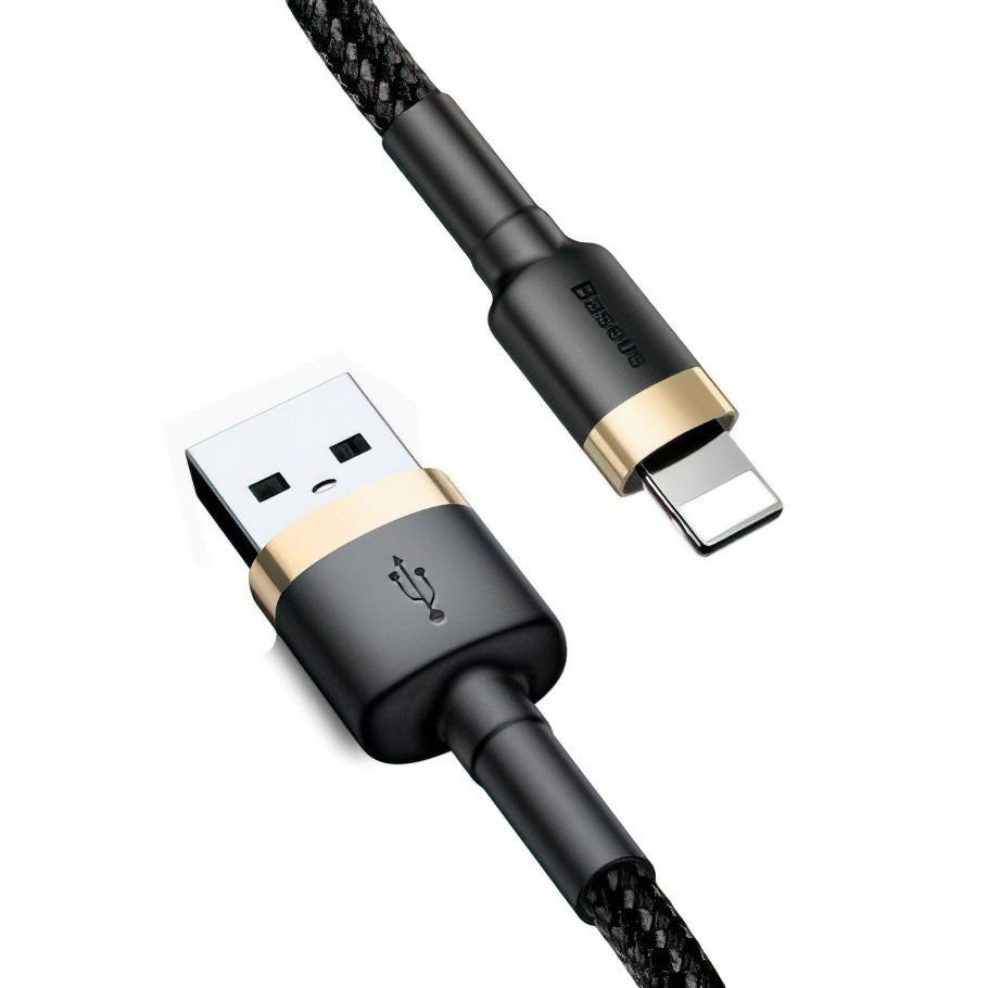USB-A - Lightning Baseus Cafule data- og ladekabel, 18W, 3m, Gull CALKLF-RV1