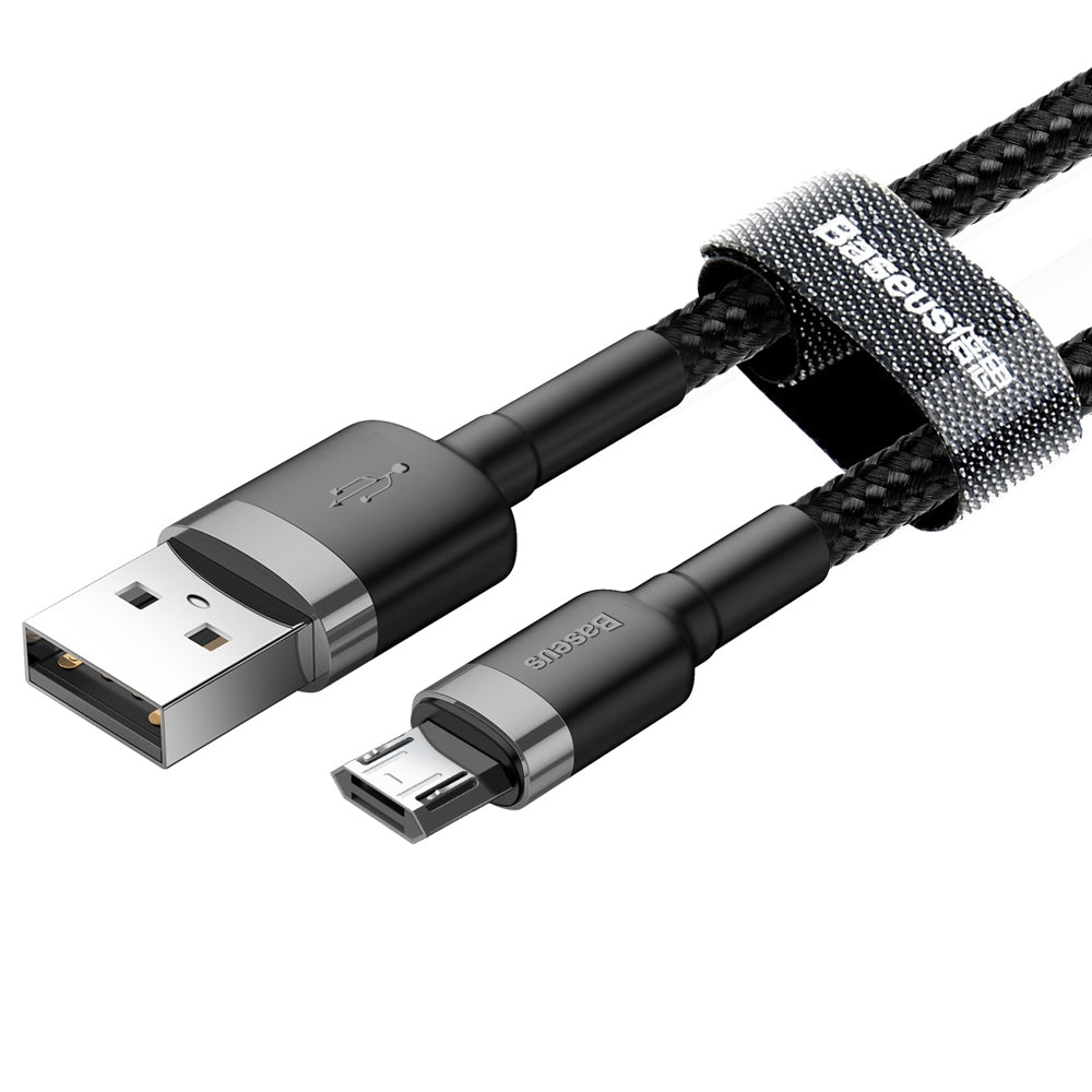 USB-A - microUSB Baseus Cafule data- og ladekabel, 18W, 2m, Grå CAMKLF-CG1
