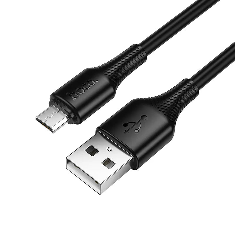Data- og ladekabel USB-A - microUSB HOCO X120, 18W, 1m, Svart