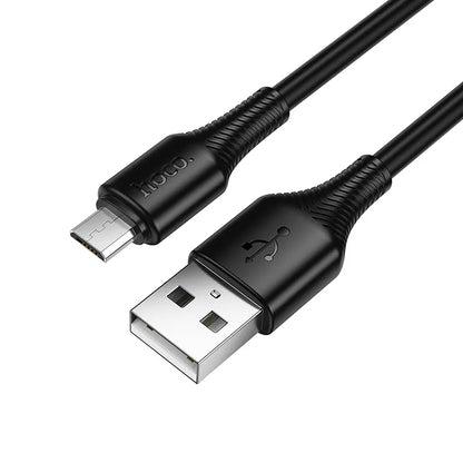 Data- og ladekabel USB-A - microUSB HOCO X120, 18W, 1m, Svart