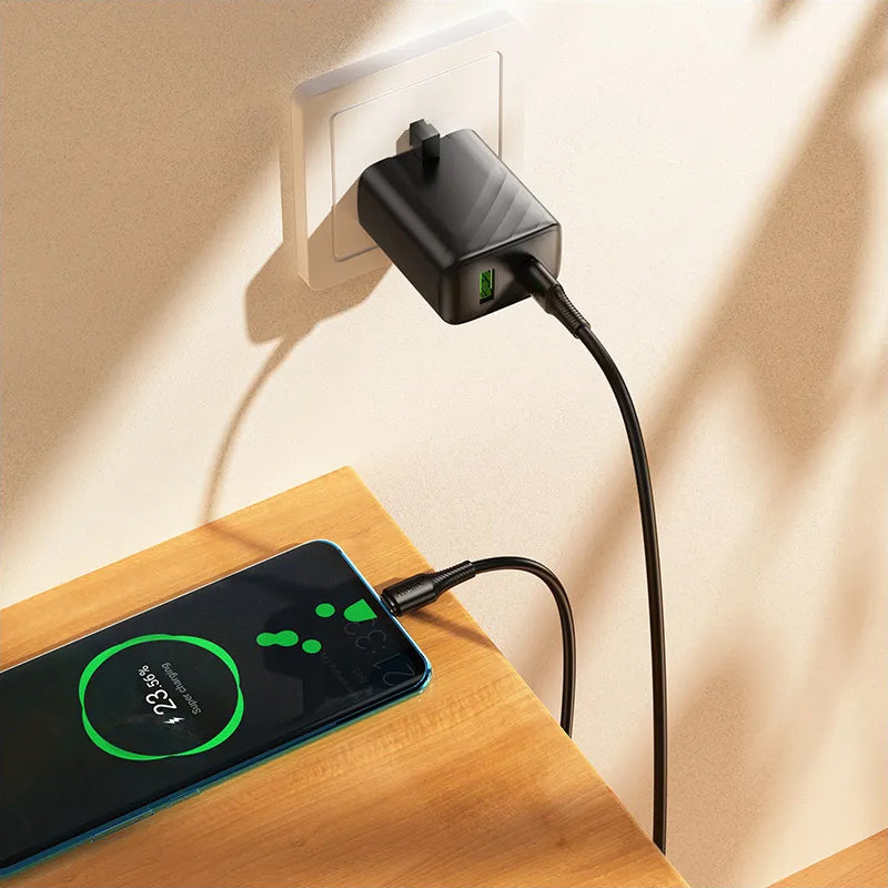 USB-C til USB-C Data- og Ladekabel HOCO X120, 60W, 1m, Svart