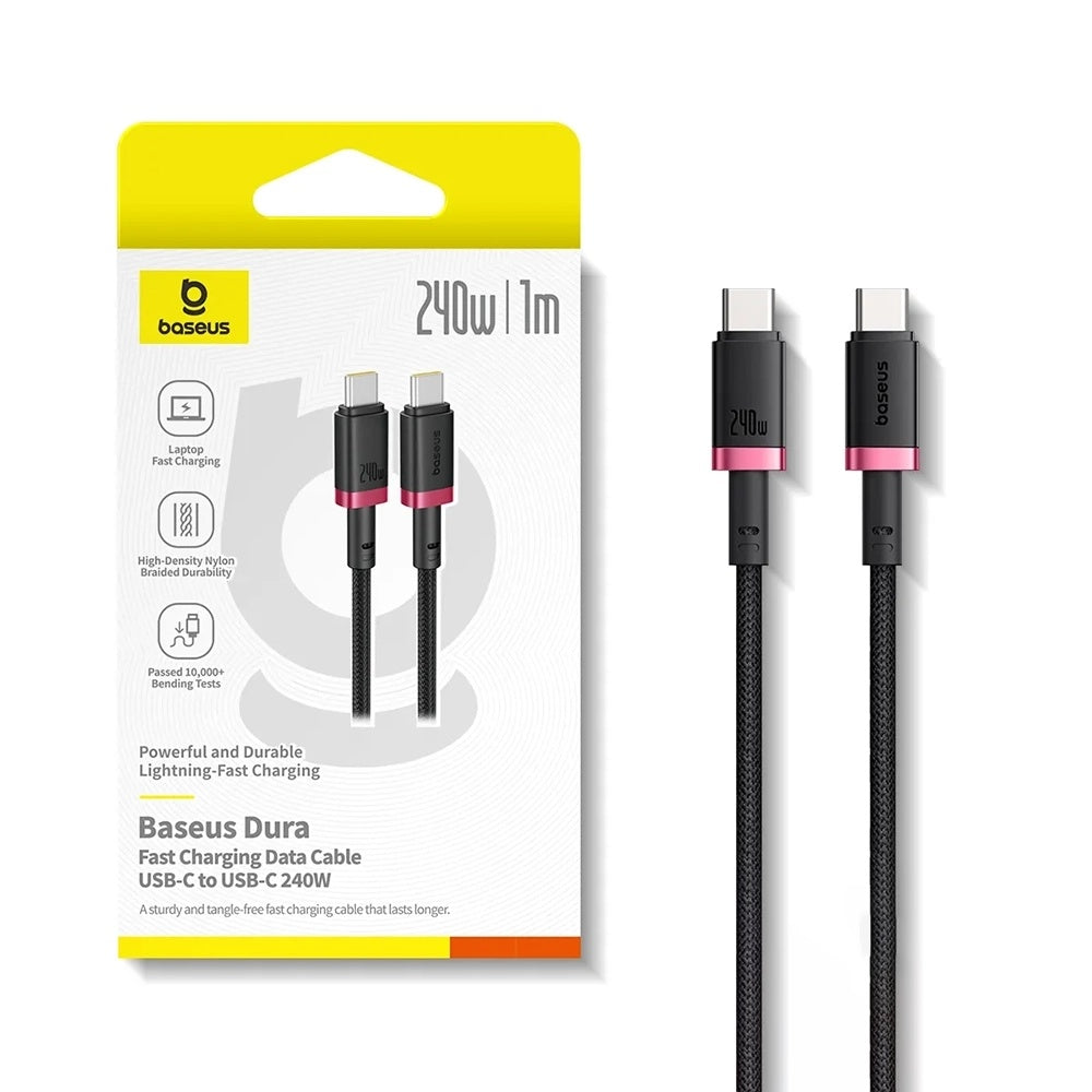 USB-C til USB-C data- og ladekabel Baseus Dura Series, 240W, 1m, Rød P10377803U03-01