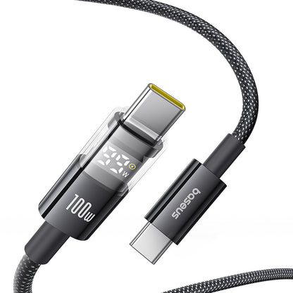 USB-C til USB-C Baseus Display 2 data- og ladekabel, 100W, 1m, Svart P10382702121-00