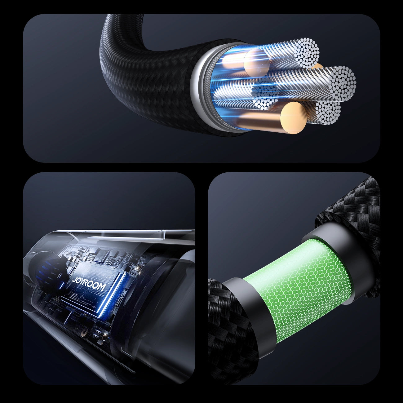 USB-A - Lightning Joyroom S-A16 Pro Prism Display data- og ladekabel, 12W, 1.2m, Svart