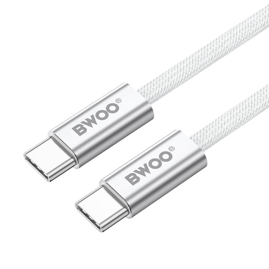 USB-C til USB-C data- og ladekabel BWOO BO-X317C, 240W, 1m, Hvit