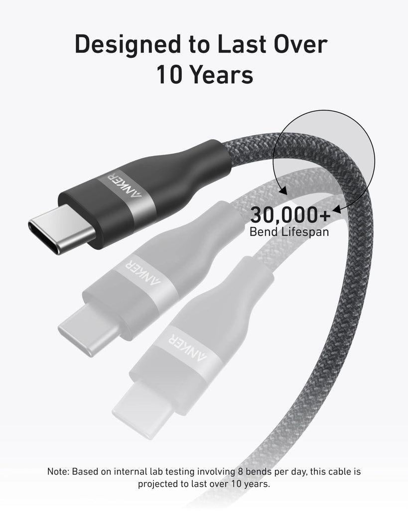 USB-C til USB-C Anker data- og ladekabel, 240W, 0.9m, Svart A82E2H11