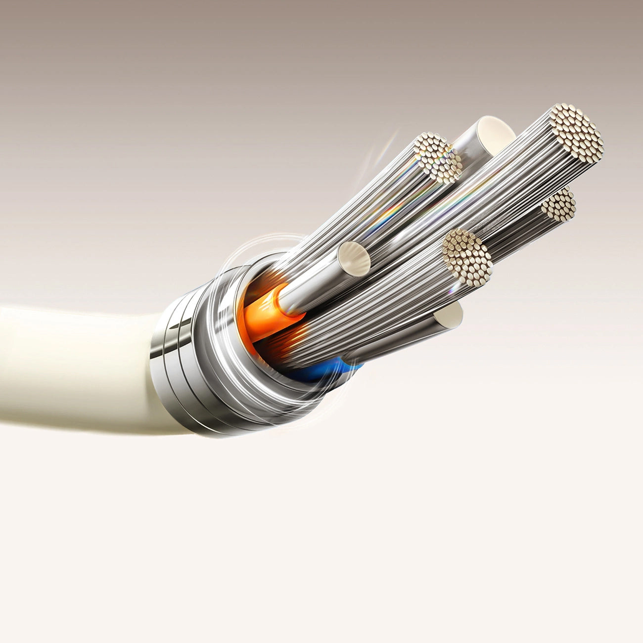 USB-A - USB-C data- og ladekabel Joyroom S-A53, 30W, 2m, Beige