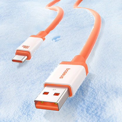 USB-A - USB-C Baseus Zero Degree Series data- og ladekabel, 100W, 2m, Rød