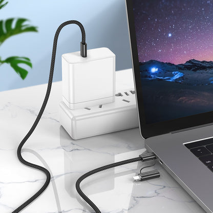 USB-C - Lightning / USB-C Borofone BX104 Primo 2in1 data- og ladekabel, 60W, 1m, Svart