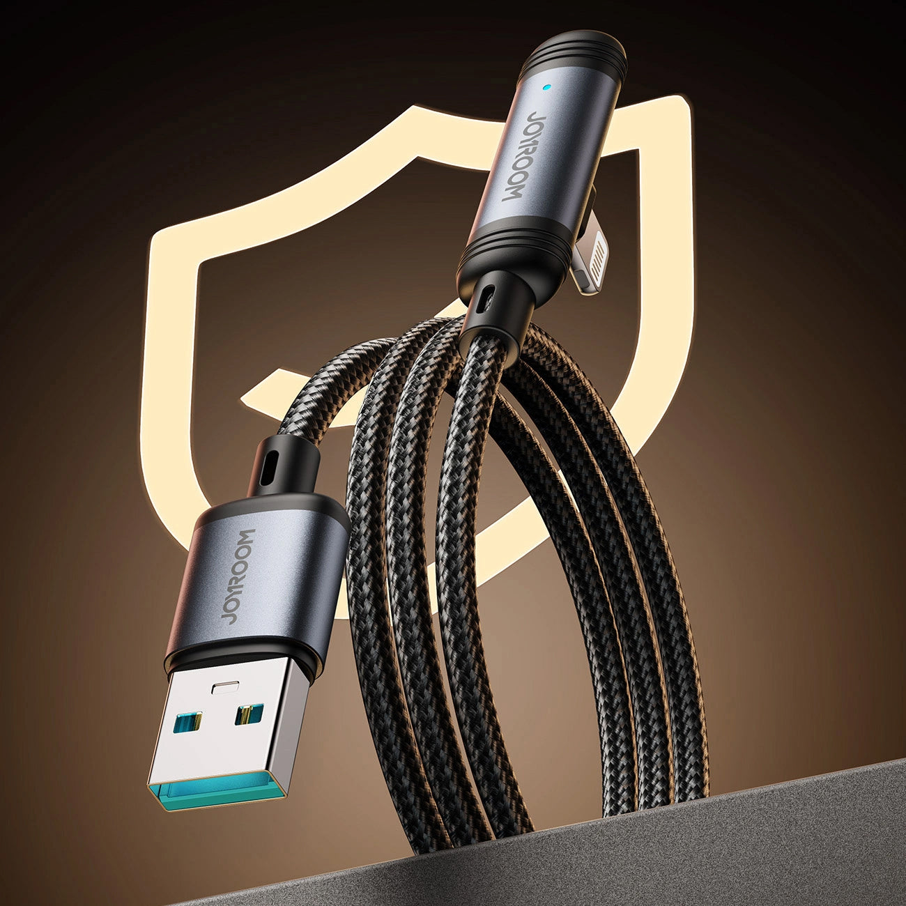 Data- og ladekabel USB-A - USB-C Joyroom S-A56 EnjoyX Angled, 20W, 1.2m, Svart