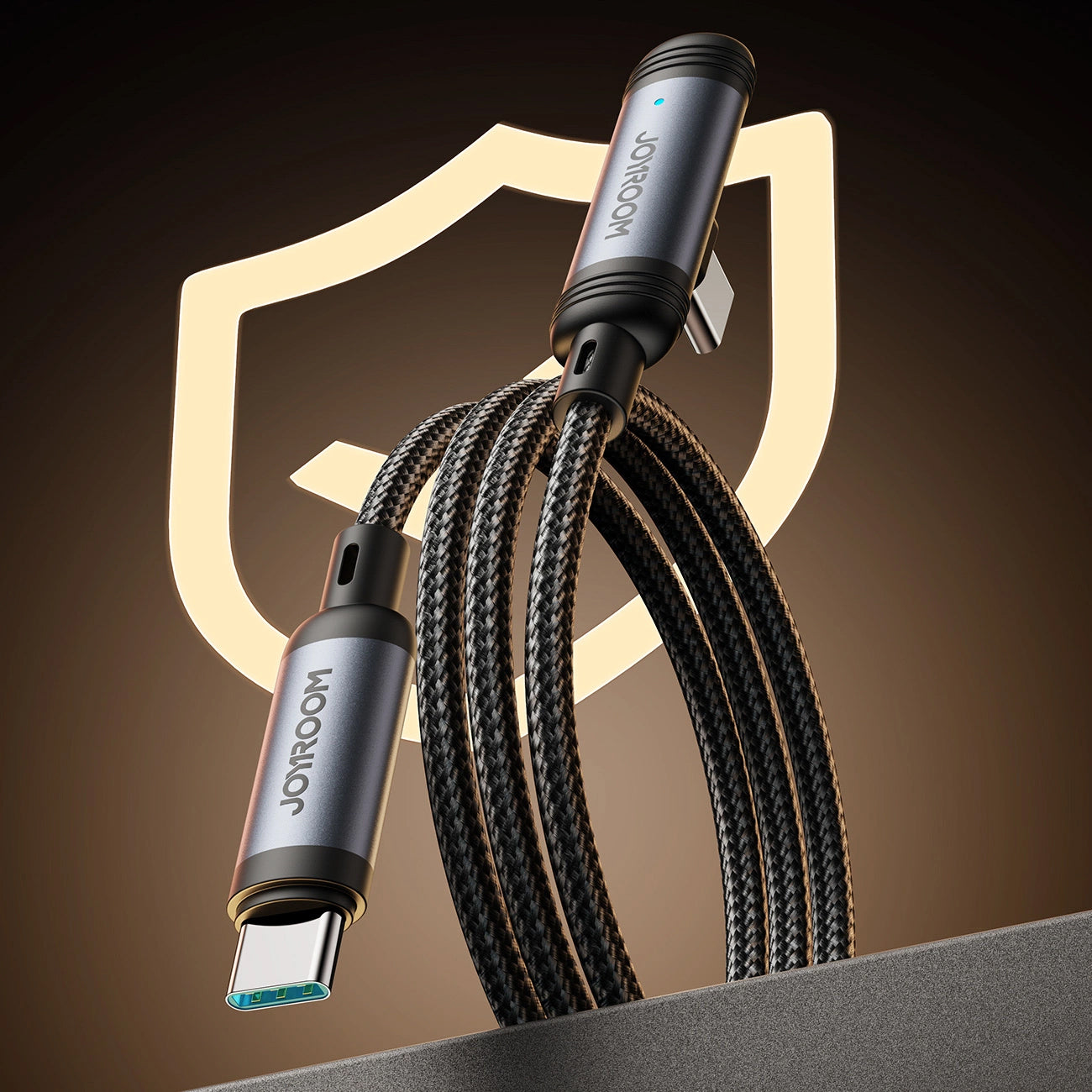 USB-C til USB-C data- og ladekabel Joyroom S-A56 EnjoyX Angled, 60W, 1.2m, Svart