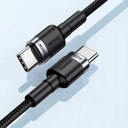 USB-C til USB-C Baseus Cafule data- og ladekabel, 100W, 2m, Grå CATKLF-BLG1