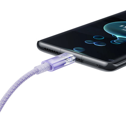 USB-A - USB-C Baseus Explorer data- og ladekabel, 100W, 1m, Lilla CATS010405