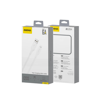 USB-A - Lightning Dudao L2sL data- og ladekabel, 30W, 1.2m, Hvit