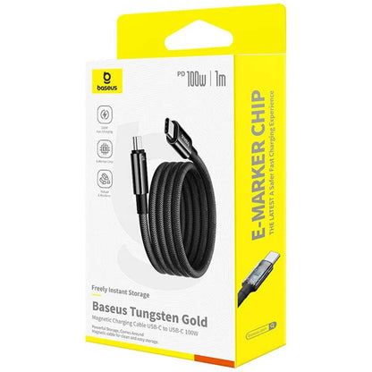 USB-C til USB-C data- og ladekabel Baseus Tungsten Gold, 100W, 1m, Svart P10319805111-00