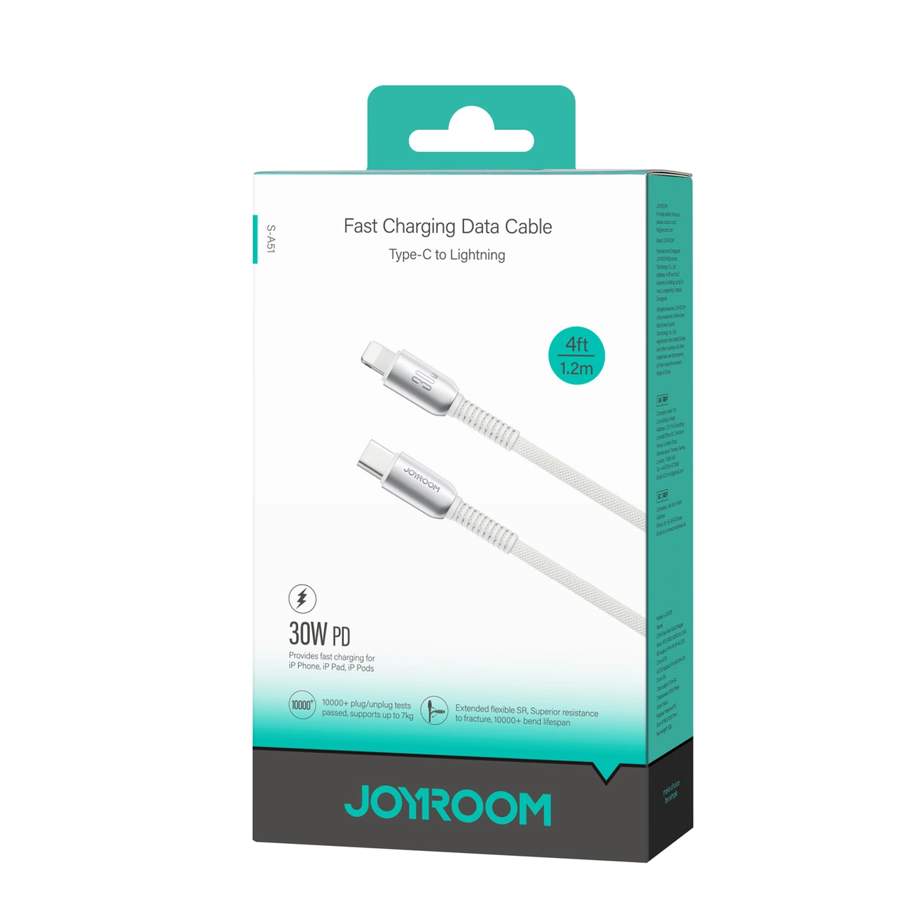 USB-C til Lightning-lade- og datakabel Joyroom S-A51, 30W, 1.2m, Grå
