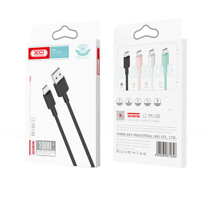 Data- og ladekabel USB-A - USB-C XO Design NB156, 60W, 1m, Hvit