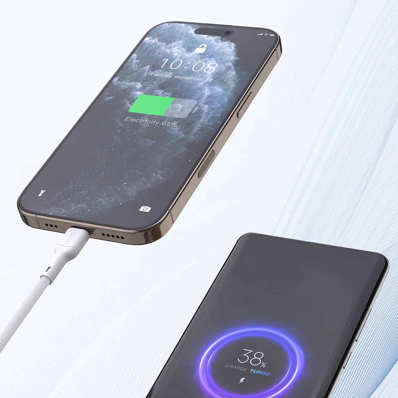 USB-C data- og ladekabel - USB-C Dudao L9C Max, 240W, 2m, Hvit
