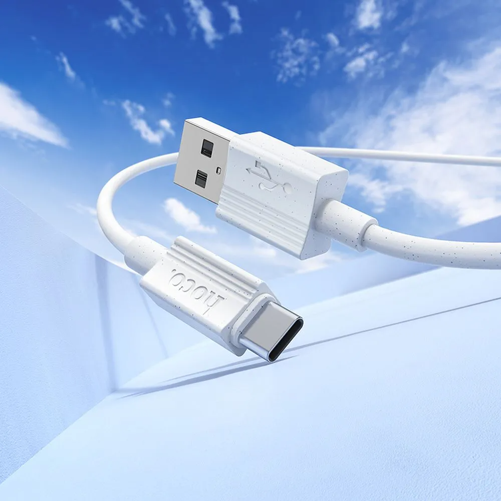 Data- og ladekabel USB-A - USB-C HOCO X107, 18W, 1m, Hvit
