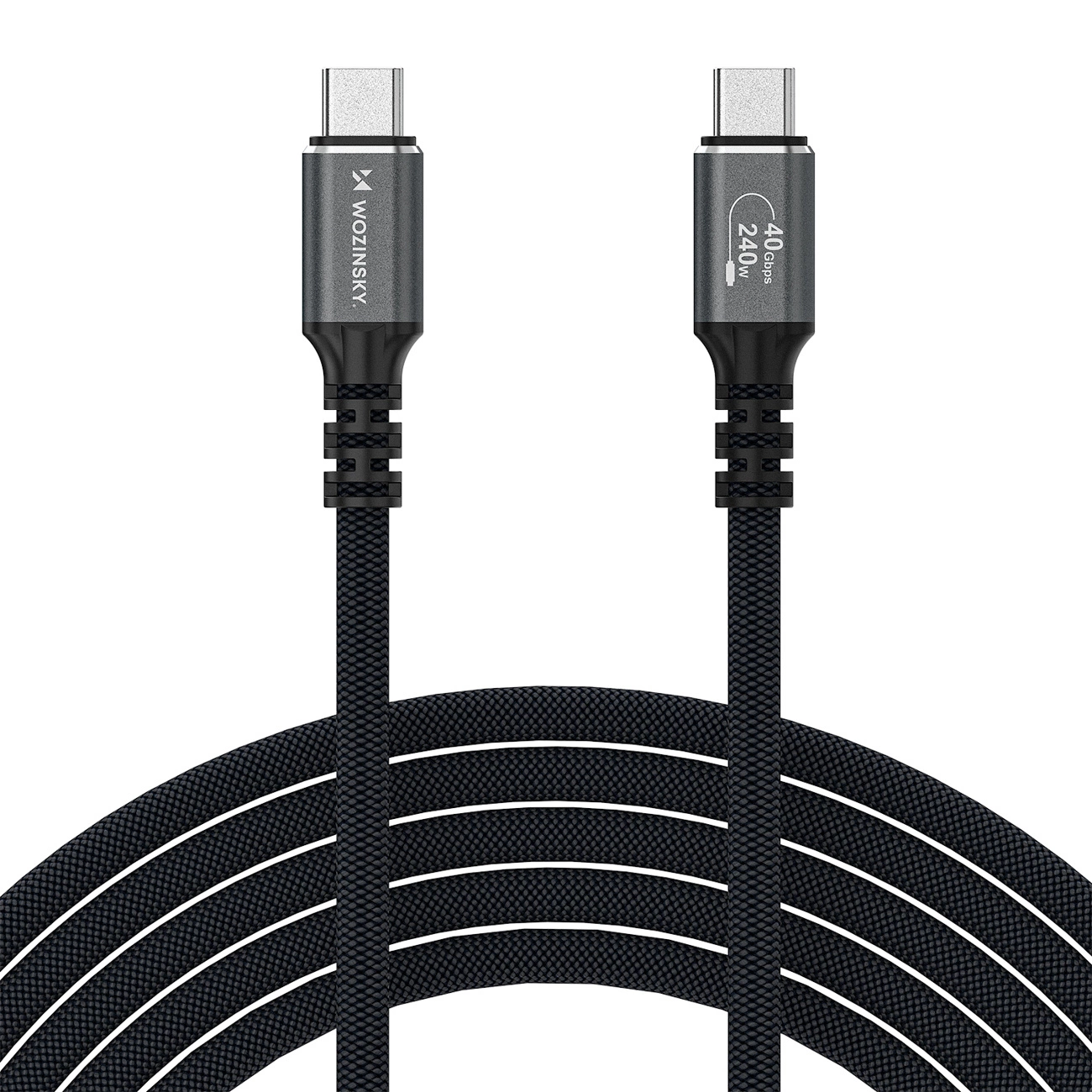 USB-C til USB-C data- og ladekabel WZK WPS-UY42S, 240W, 2m, Svart