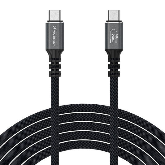 USB-C til USB-C data- og ladekabel WZK WPS-UY42S, 240W, 2m, Svart