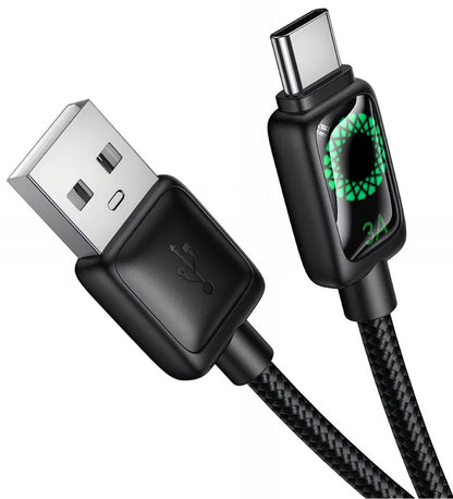 USB-A til USB-C data- og ladekabel HOCO U146, 36W, 1.2m, Svart