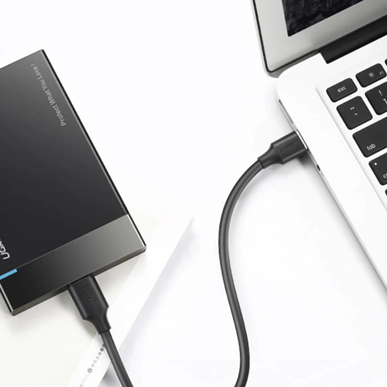 USB-A til USB-C UGREEN US184 data- og ladekabel, 18W, 0.5m, Svart