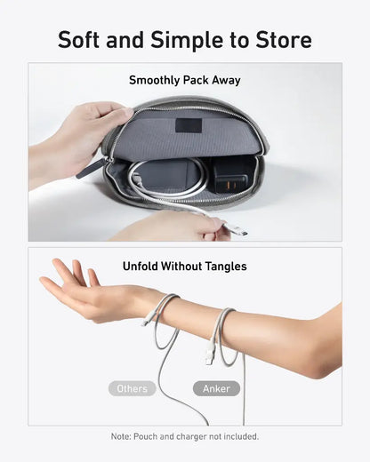 USB-C til USB-C Anker data- og ladekabel, 240W, 0.9m, Hvit A82E2H21