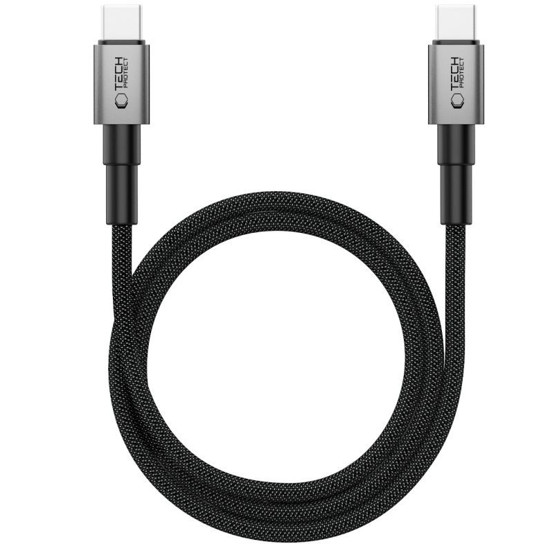 USB-C til USB-C data- og ladekabel Tech-Protect Ultraboost DNA MagTwist, 100W, 1m, Grå