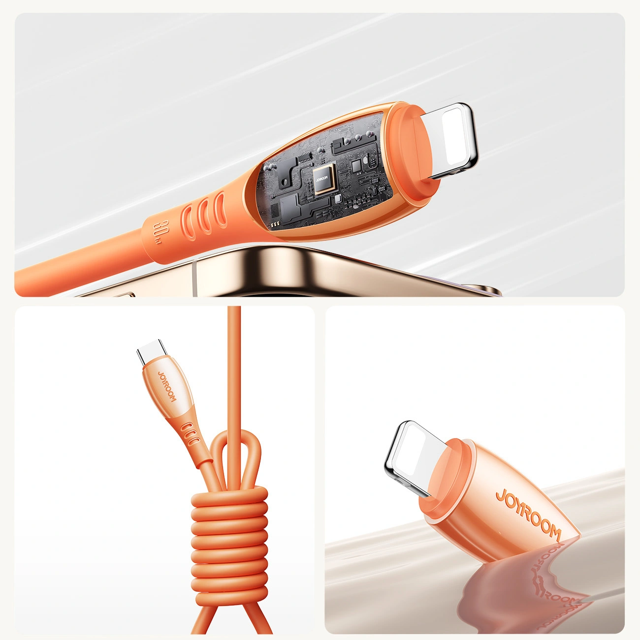 USB-C til Lightning-lade- og datakabel Joyroom S-A59 Vibrant, 30W, 1.2m, Oransje